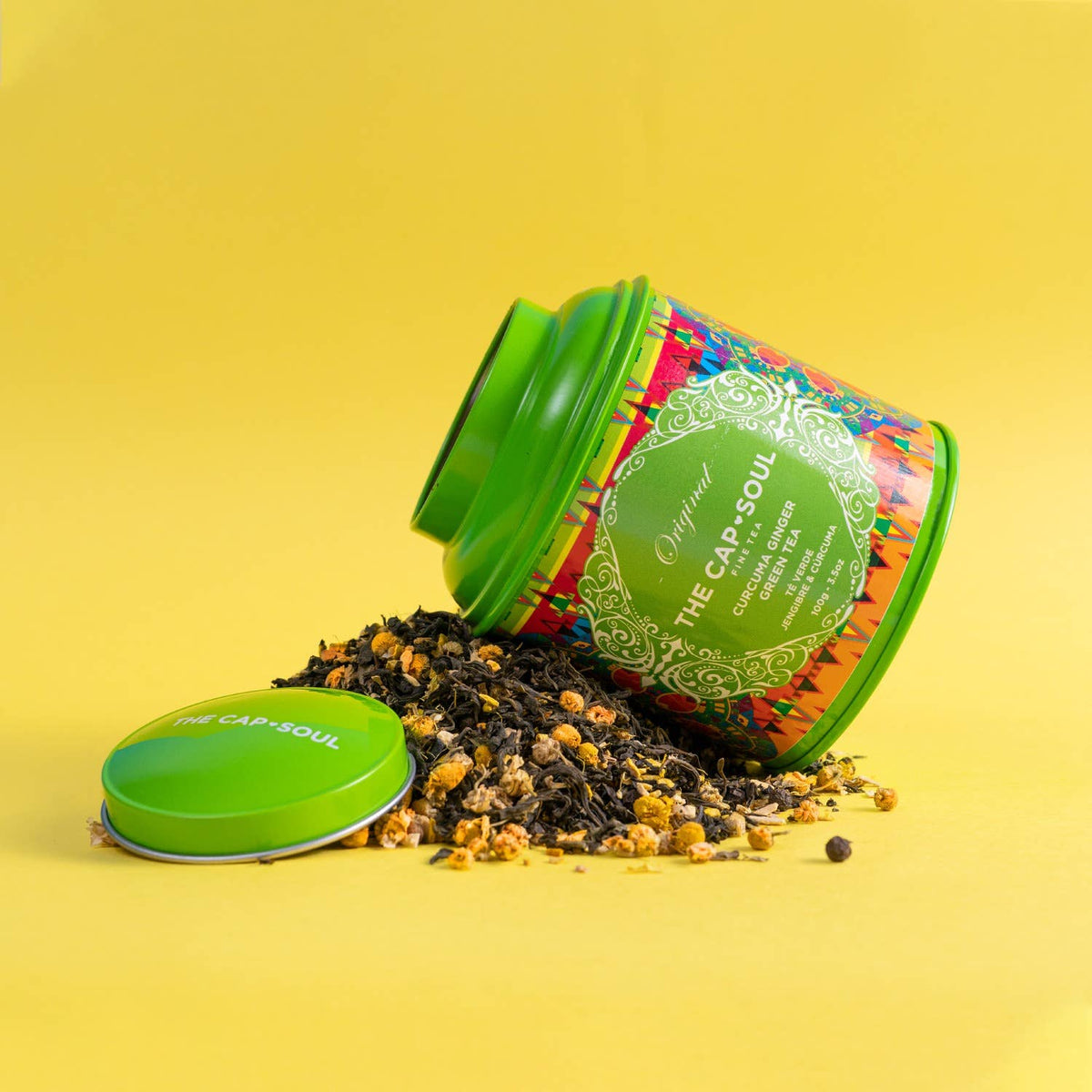 The Capsoul Té Verde Jengibre Cúrcuma 100g
