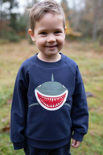 Skøn sweatshirt til børn med print af sej haj