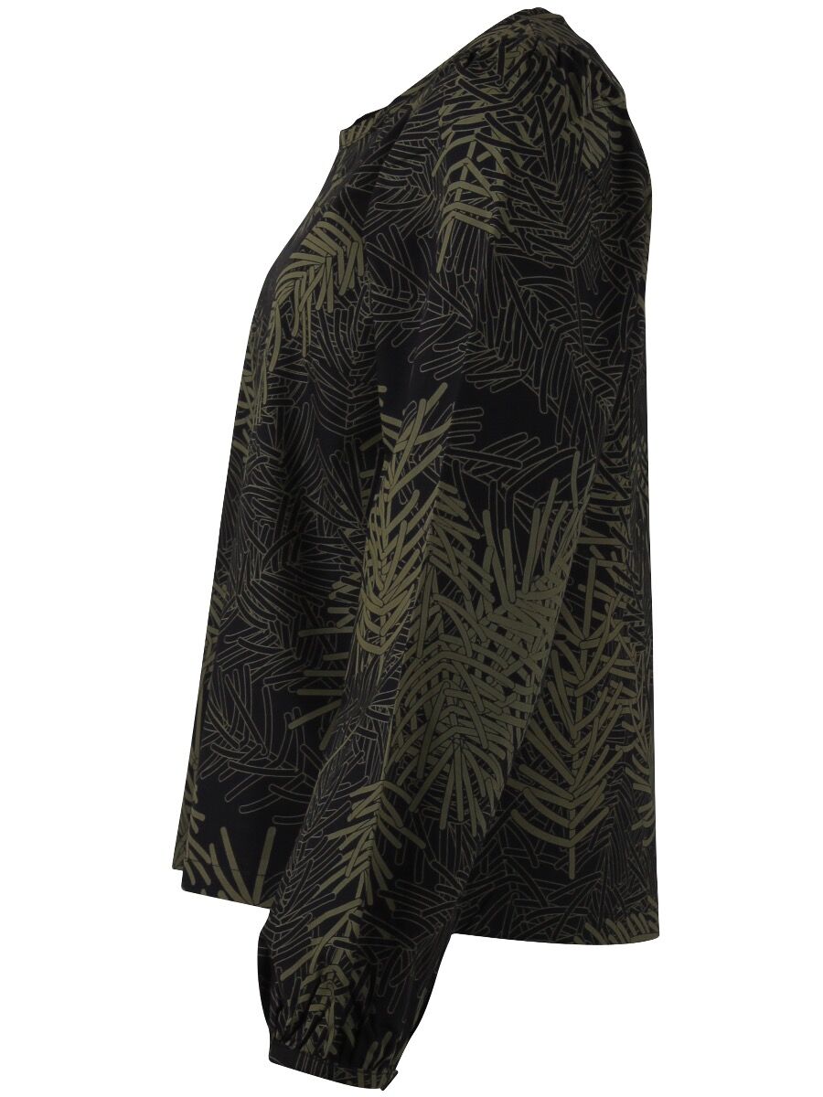 ORGANIC - Bette Shirt Black/olive FINEPINE