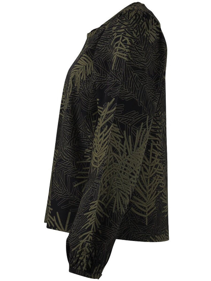 ORGANIC - Bette Shirt Black/olive FINEPINE