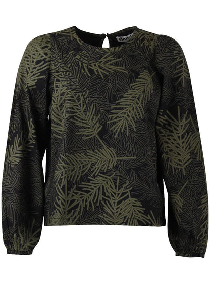 ORGANIC - Bette Shirt Black/olive FINEPINE