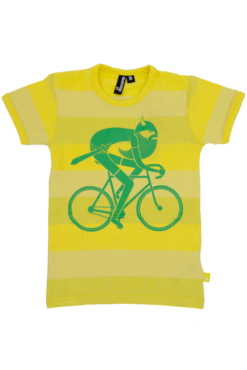 T-shirt til børn med viking på cykel