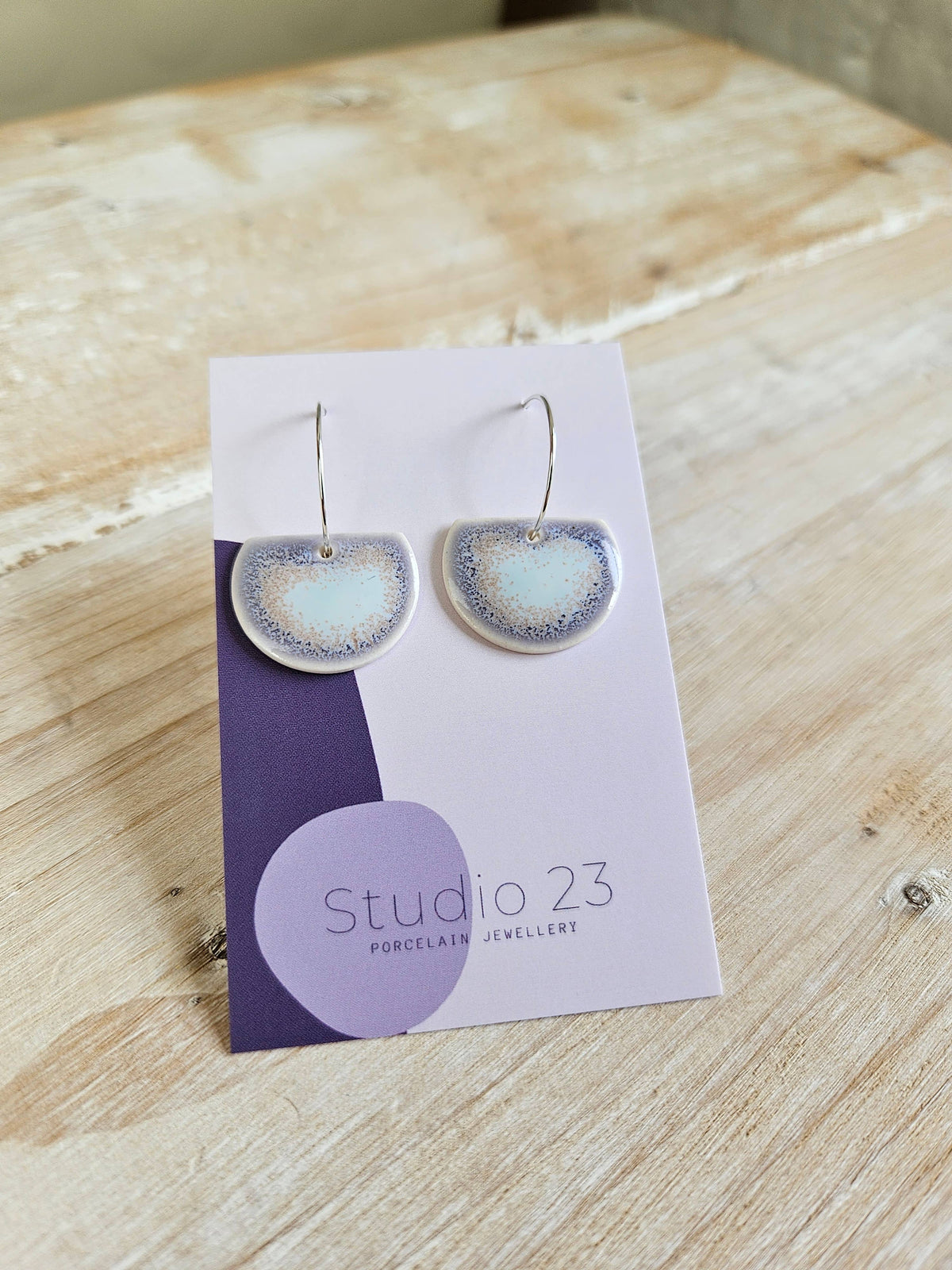 Semi-Circle Drop Earring Pair Blush Pink