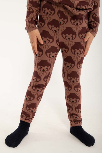Leggings til børn med rød panda  

