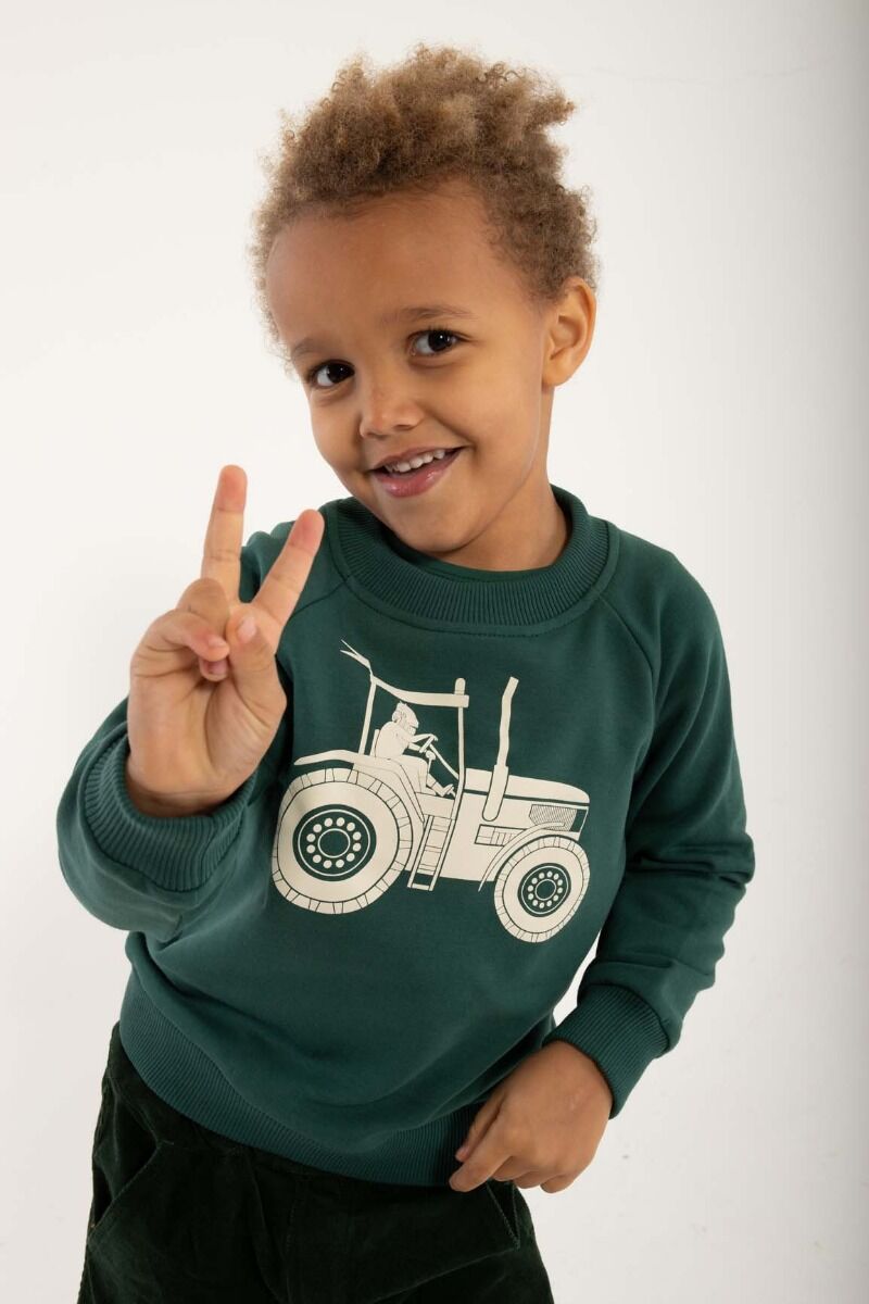 Sweater til børn med viking på traktor