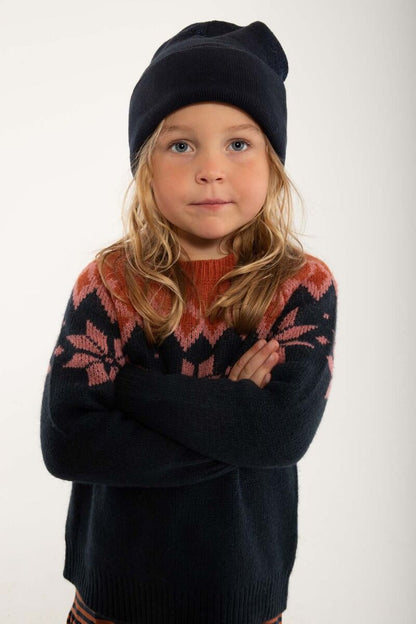 Danepulk Sweater Dk Navy/Old Rose/Brick