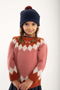 Danemoon Beanie Navy/Marine/Red wine