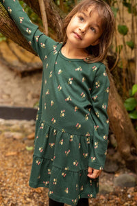 Organic - Danemiva Dress Black Green MINIFLOWER
