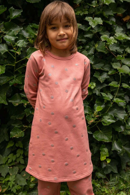 Danekvik Sweater Dress Grey Rose/Silver Glitter SURPRISE DOTS