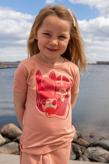T-shirt til børn med viking og hest   