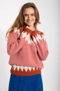 Danehot Stove Sweater Old Rose/Brick/Chalk