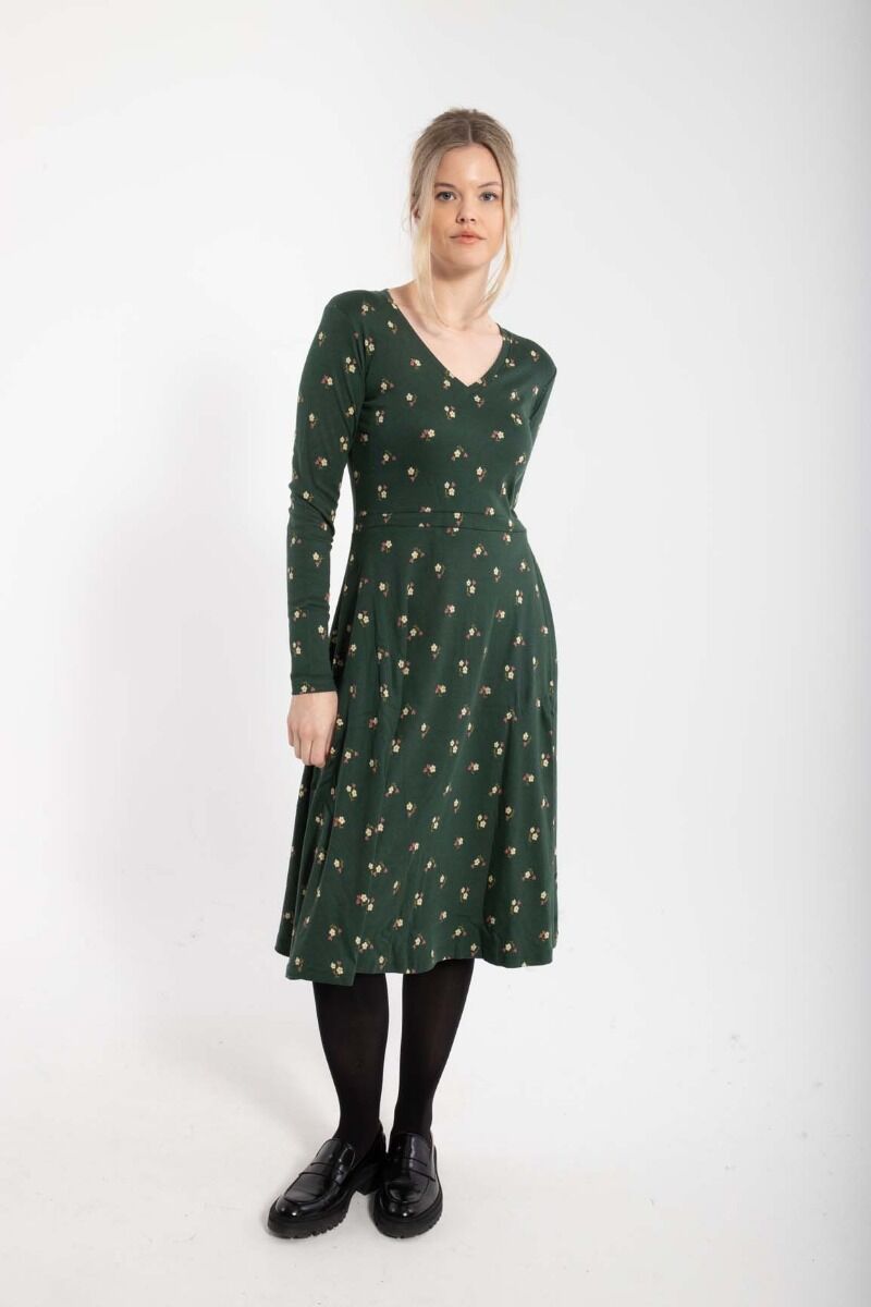 Danandreasen Dress Black green MINIFLOWER