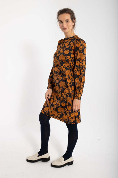 Danesocial Poplin Dress Dk Navy/Occer HORTENSIA