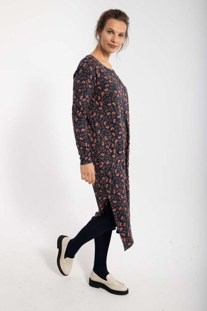 ORGANIC - Danecasilda dress Dk Navy/Redwine FLEURIE