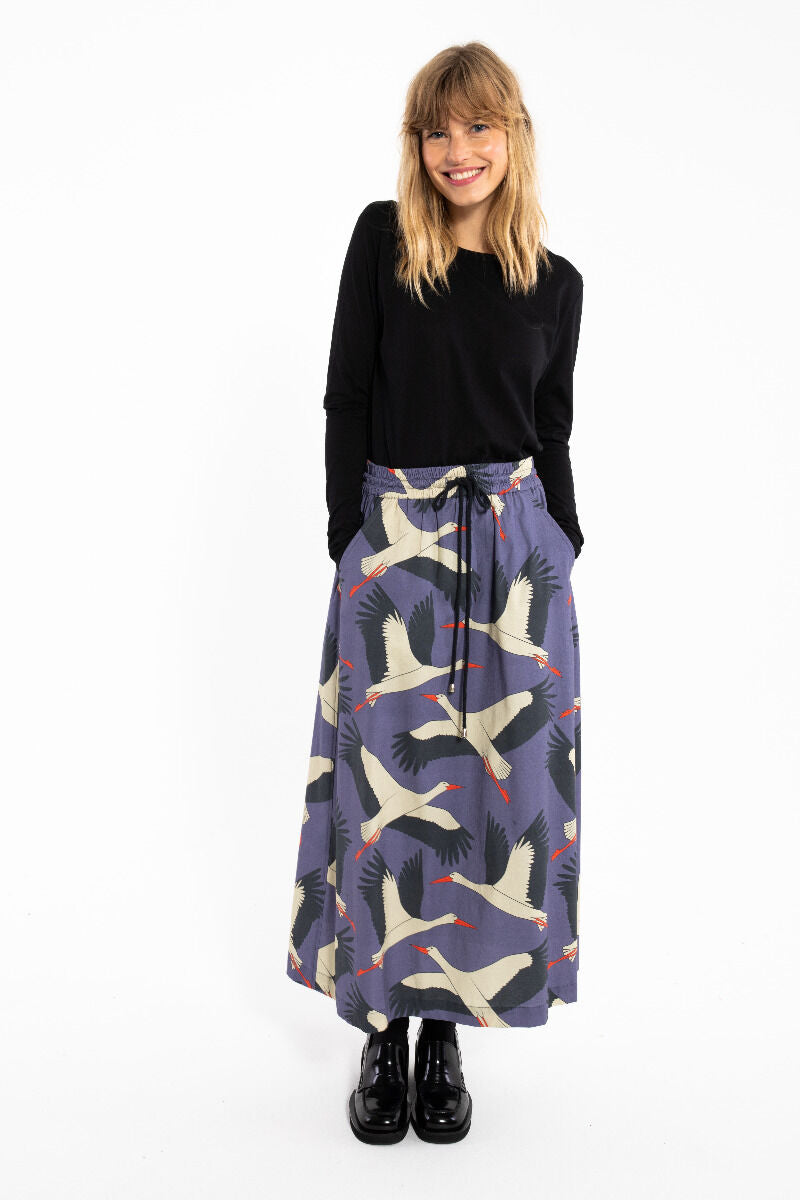 Danespresso Poplin Skirt Blue Grey STORK