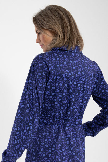 Daneditte Poplin Dress Grey Marine FLEURIE