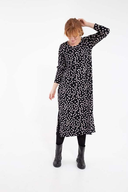 ORGANIC - Danecasilda dress Black/Lt Beige FUNDOTS