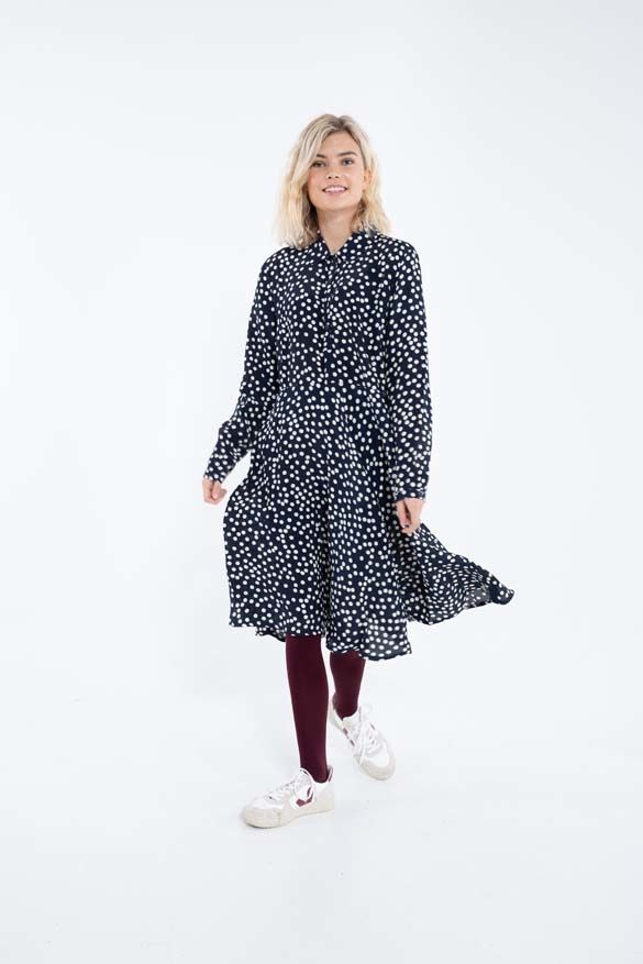 Daneprimeur Dress Dk Navy/Lt Beige FUNDOTS