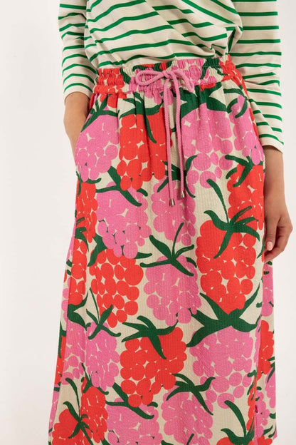 Danespresso Seersucker Skirt Super Pink/Bright Red MAXIBERRY