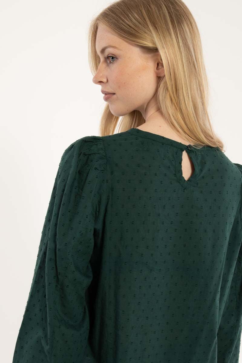 Danebette Cotton Dot Shirt Dark Duck