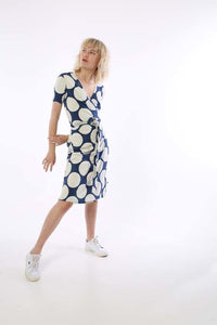 ORGANIC - Danevenice Dress Cold Slate/Chalk MEGA DOTS