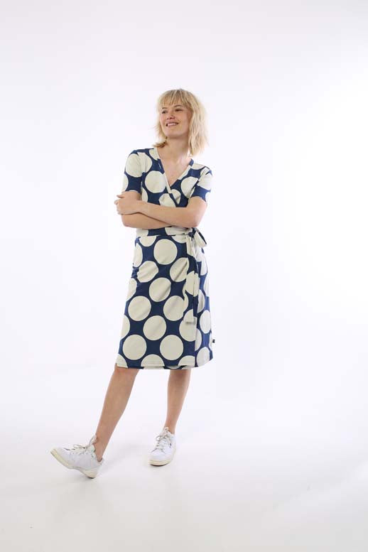 ORGANIC - Danevenice Dress Cold Slate/Chalk MEGA DOTS