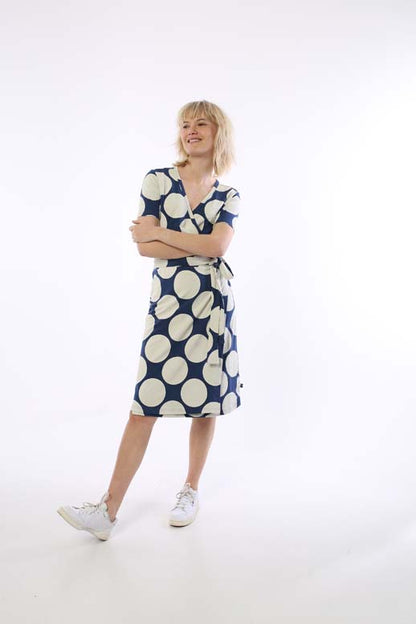 ORGANIC - Danevenice Dress Cold Slate/Chalk MEGA DOTS