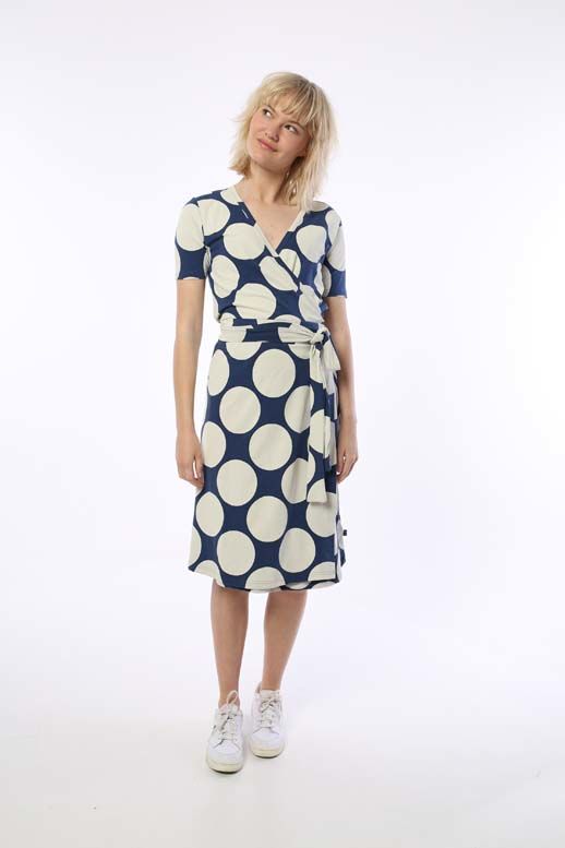 ORGANIC - Danevenice Dress Cold Slate/Chalk MEGA DOTS