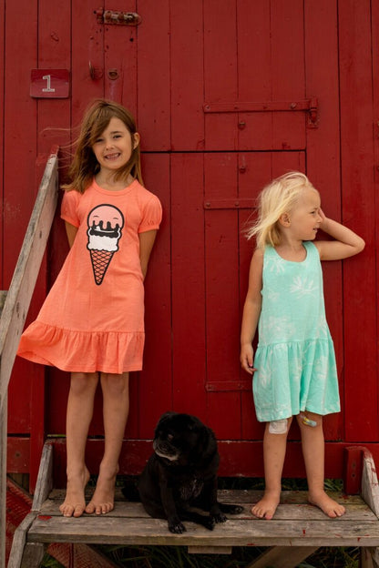 ORGANIC - Danevesterbro Dress Bright Coral GUFBUDDY