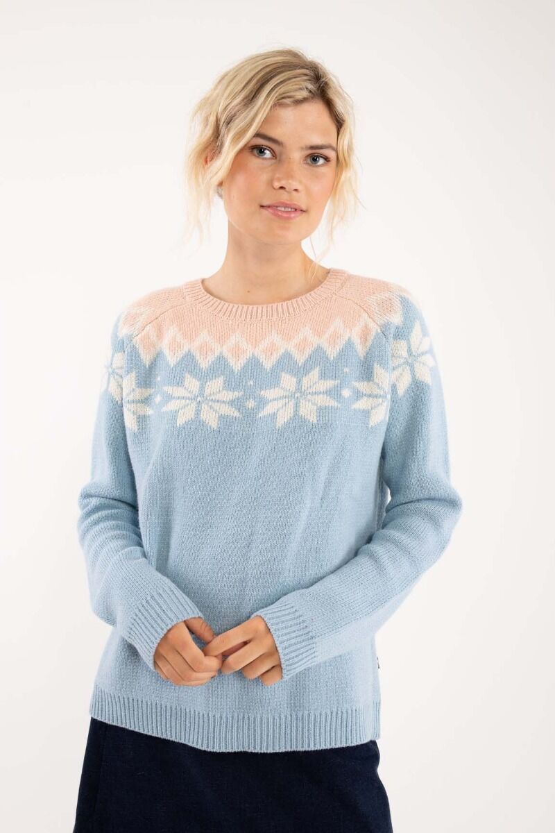 Danehytte Wool Sweater Pastel Blue/Offwhite