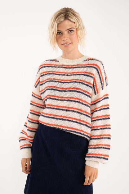 Danemarina Sweater Offwhite/Navy/Bright Red