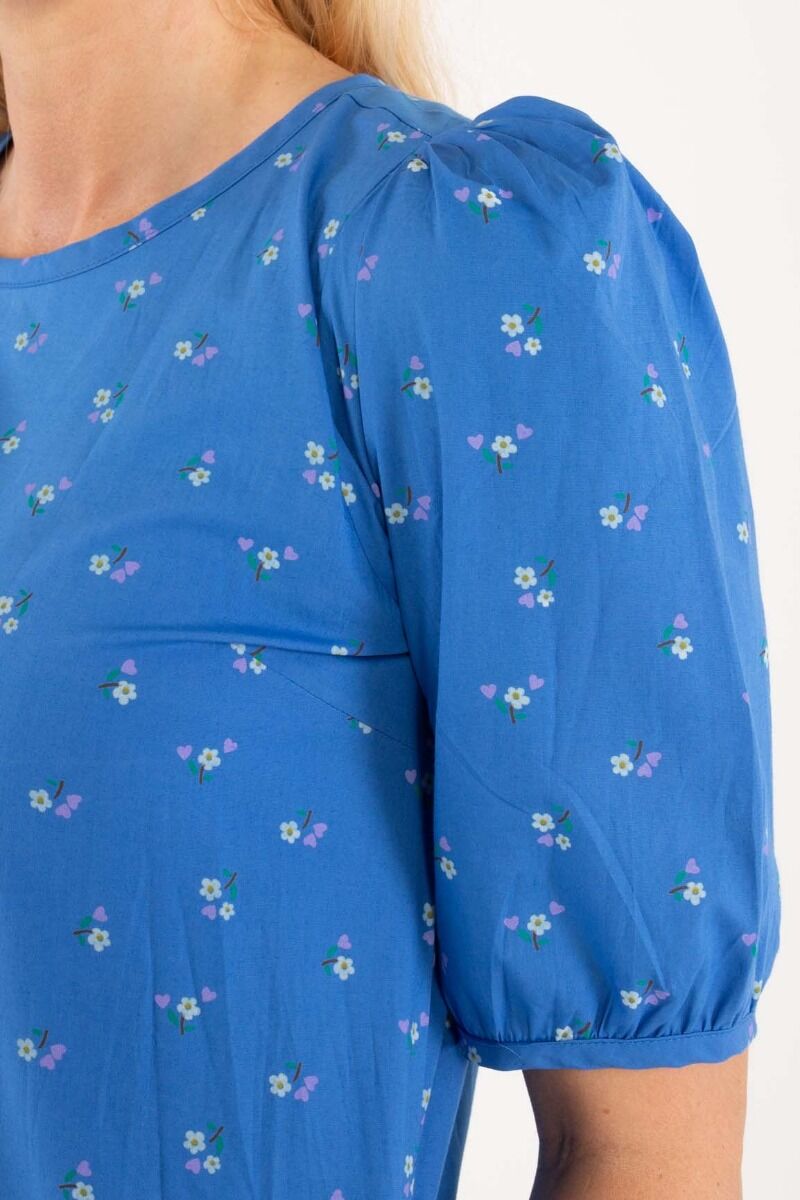 ORGANIC - Danebrigitte Dress Blue MINI FLOWER