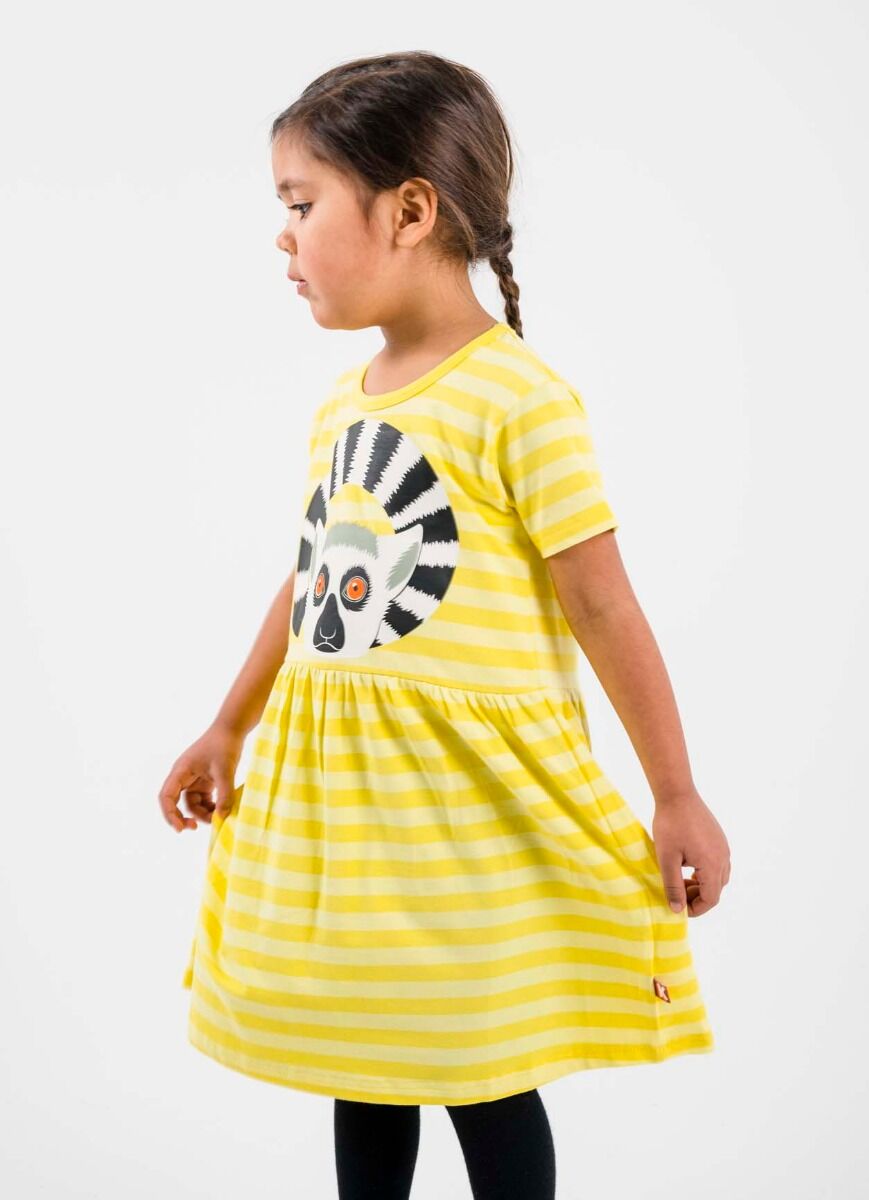 Dyrpower Dress Bright Yellow/Light Yellow KATTALEMUR