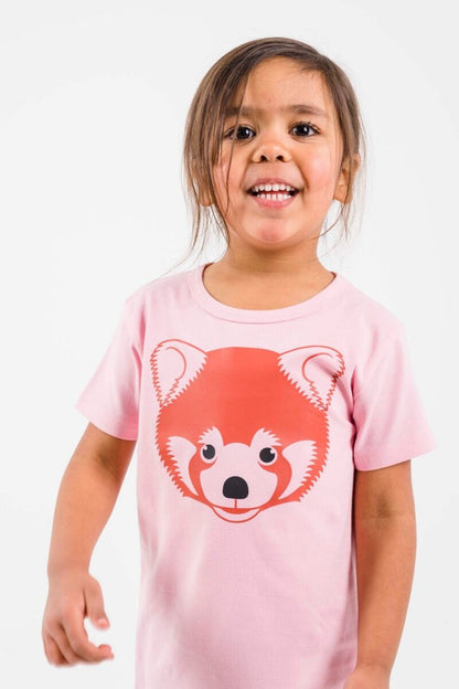 Børne t-shirt med rød panda