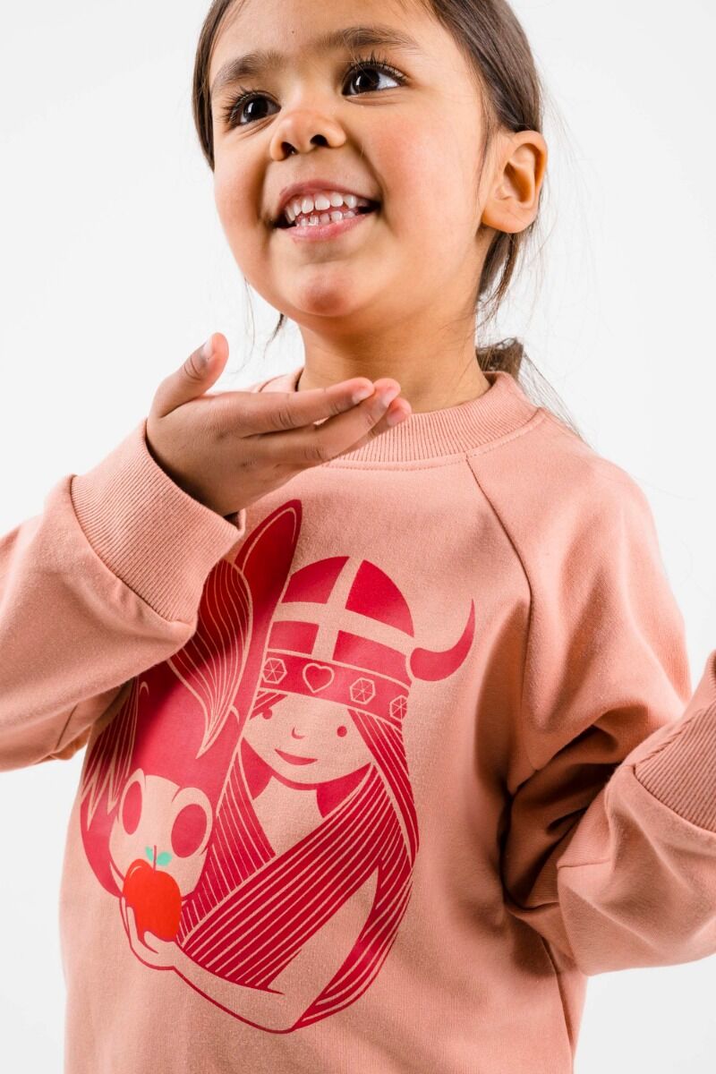 Sweater til børn med viking og hest 