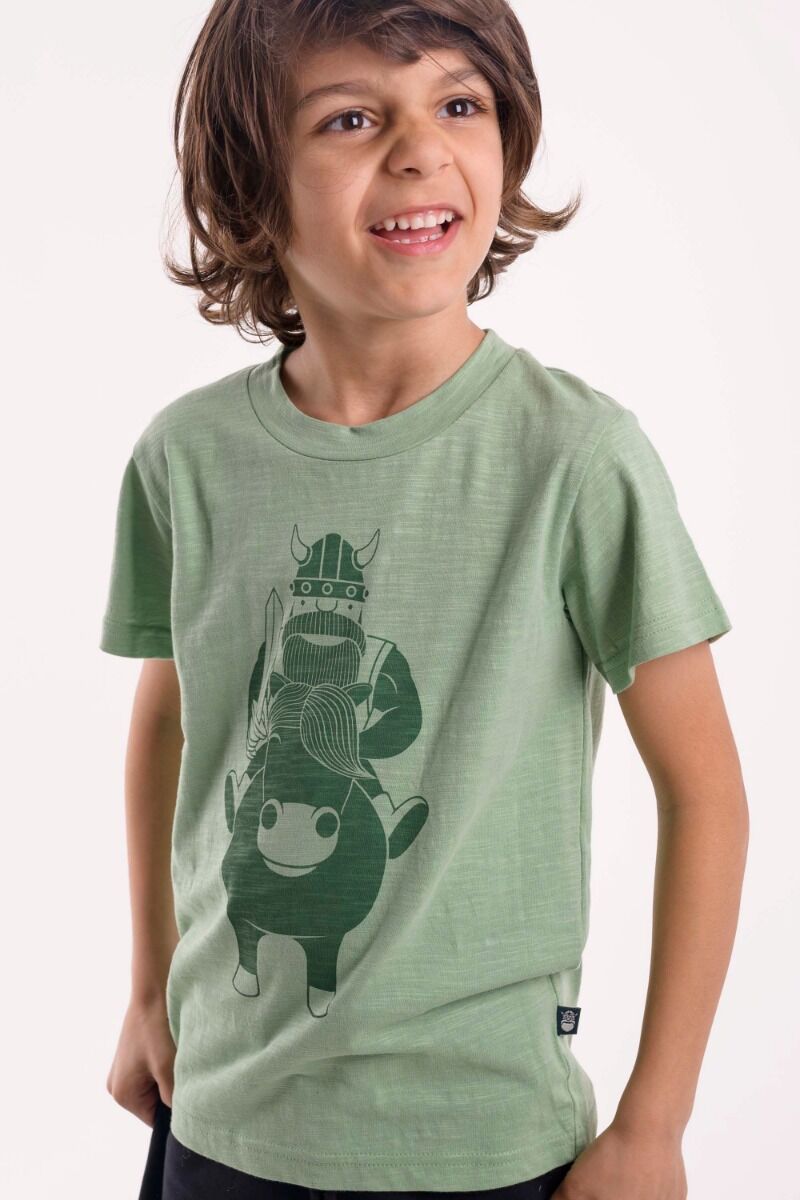 T-shirt til børn med viking på hest