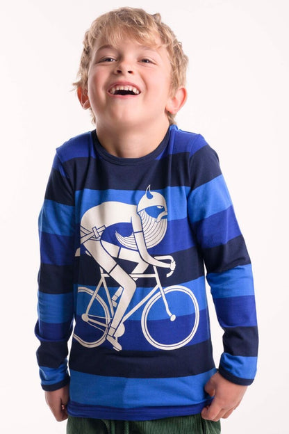 Bluse til børn med viking på cykel