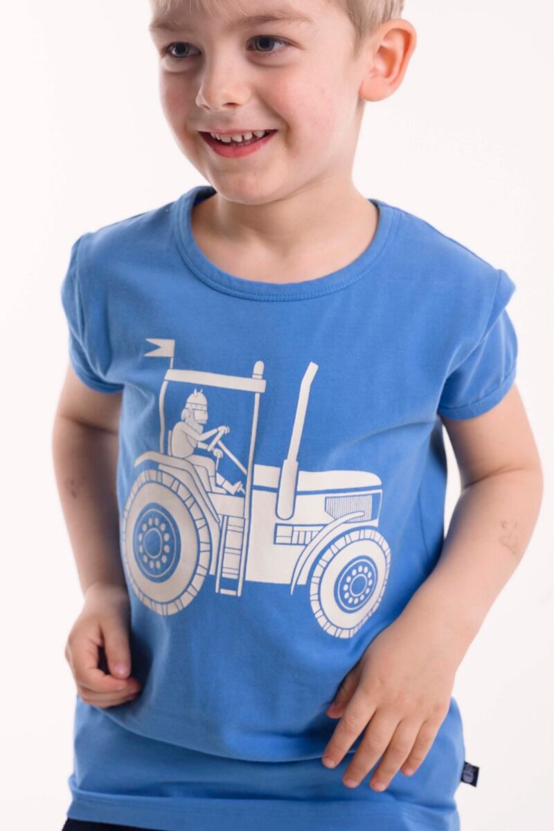 T-shirt til børn med viking  på traktor 