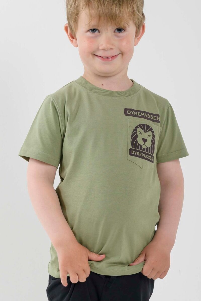 Sød kortærmet dyrepasser t-shirt til børn