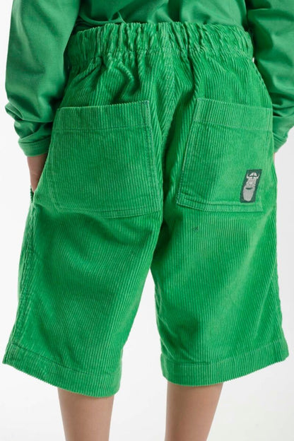 Fløjls shorts til børn i grøn 