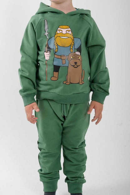 Hættetrøje til børn med viking 
