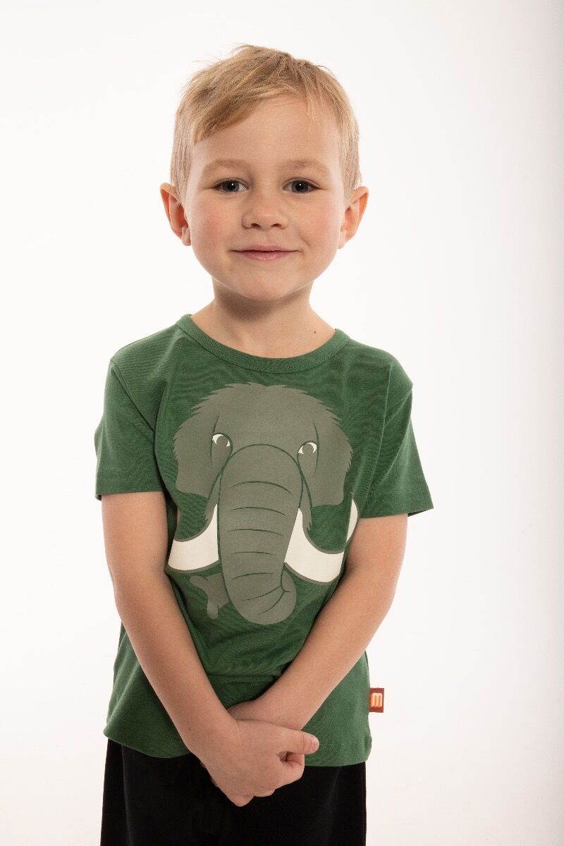 T-shirt til børn med mammut    