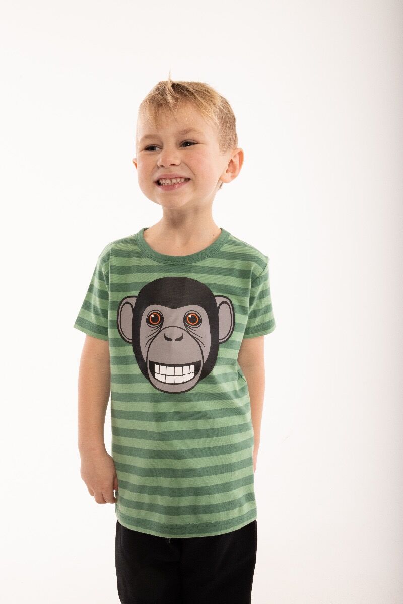 T-shirt til børn med chimpanse    