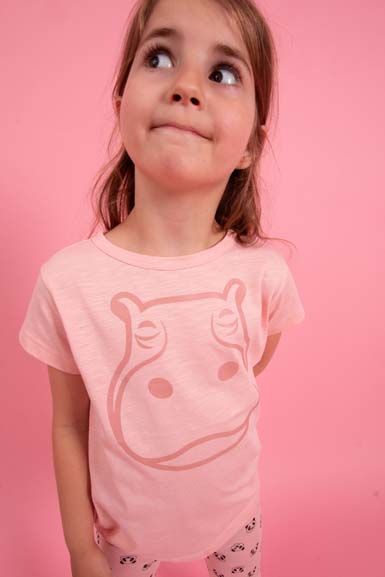 T-shirt til børn med flodhest 