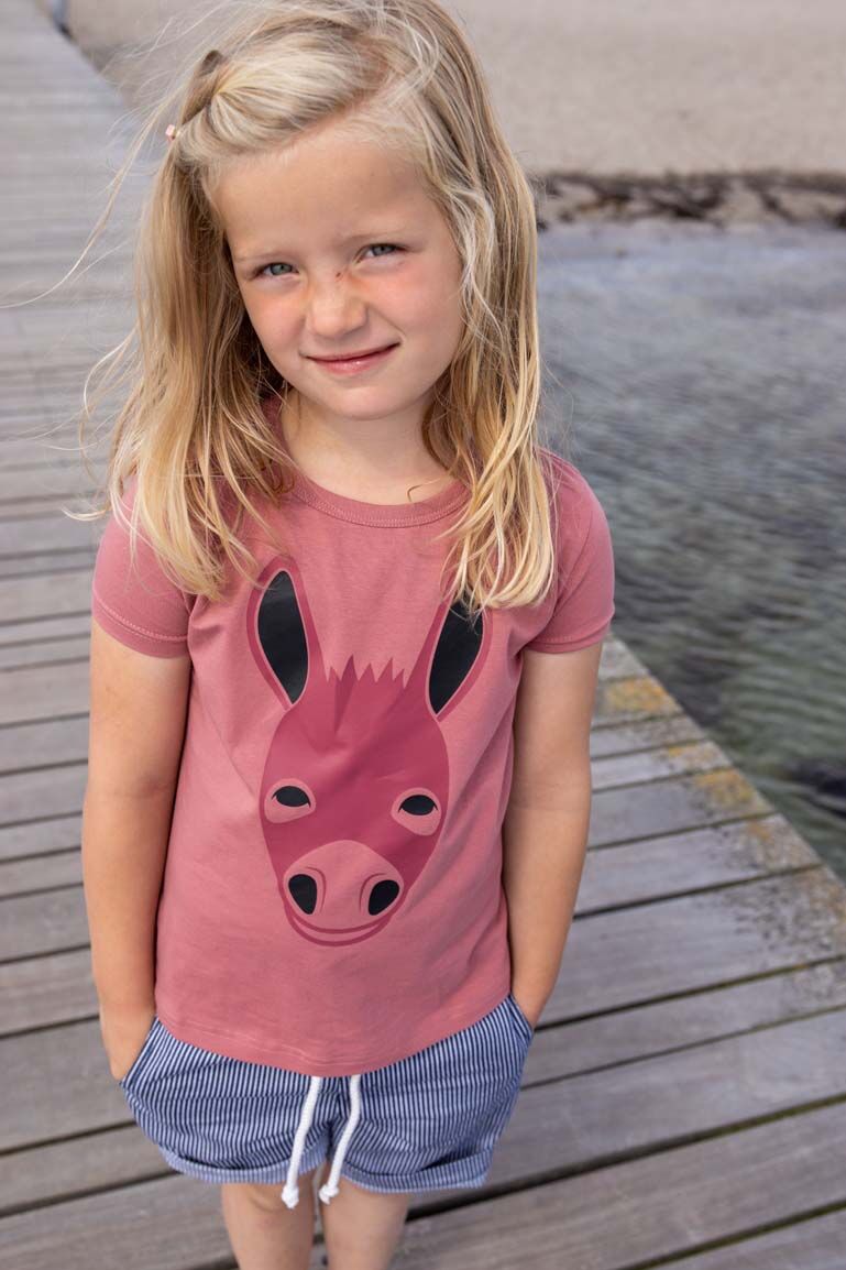 T-shirt til børn med æsel        