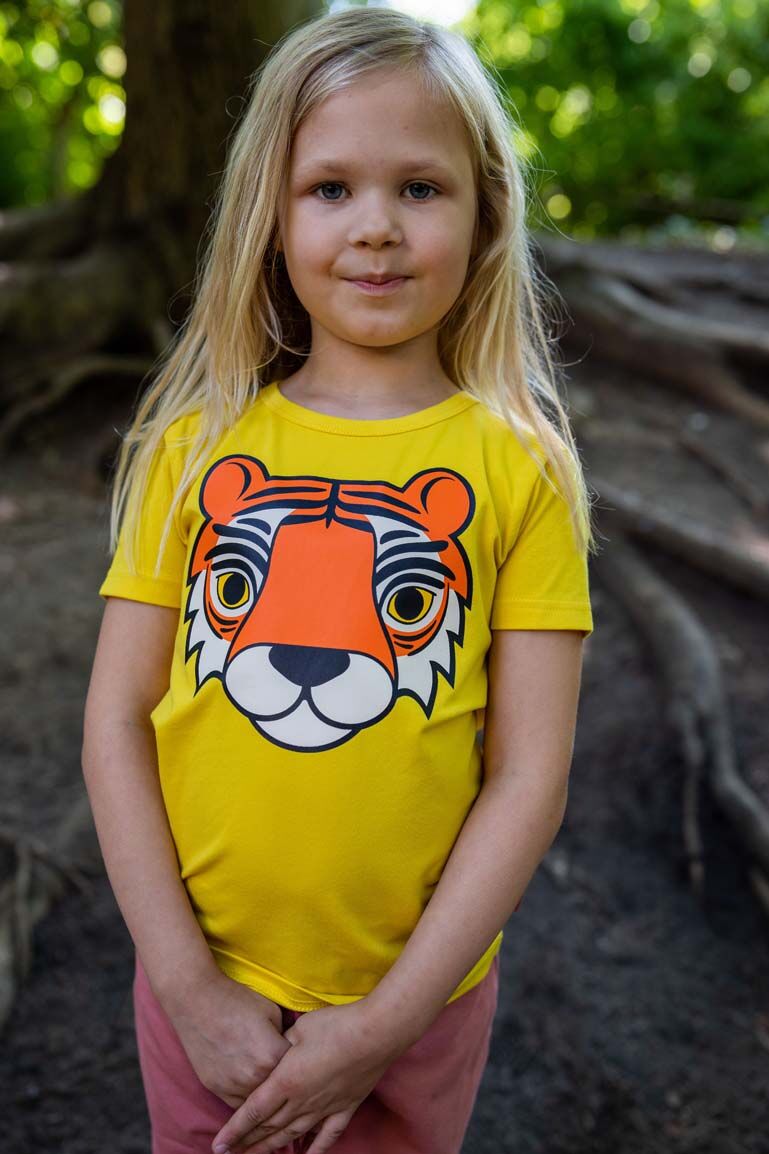 T-shirt til børn med tiger      