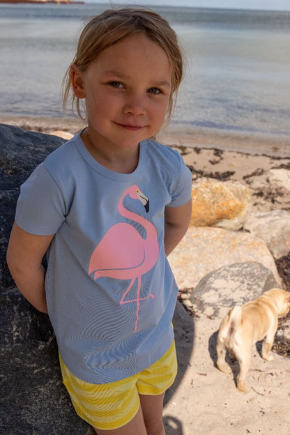 T-shirt til børn med flamingo