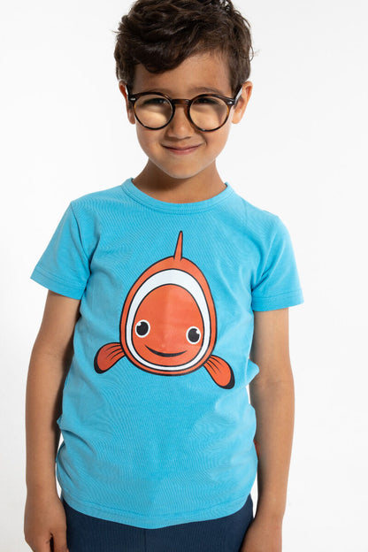T-shirt til børn med klovnefisk
