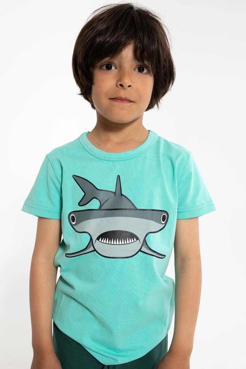 T-shirt til børn med hammerhaj 