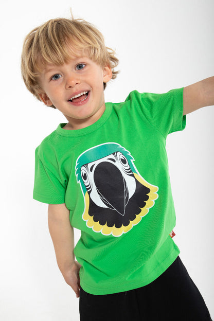 Børne t-shirt med papegøje